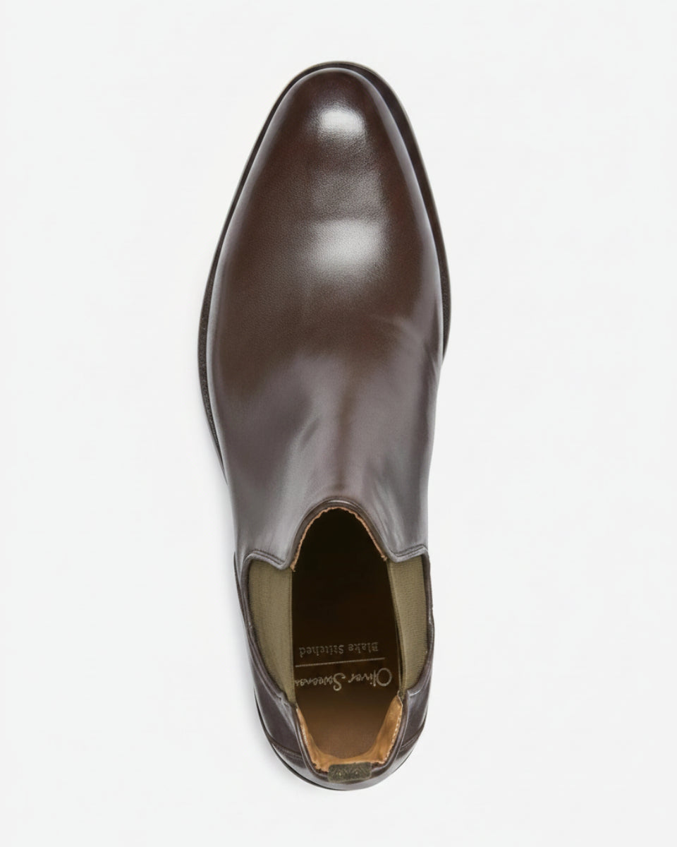 Oliver Sweeney Polished Leather Chelsea Boots – Brown