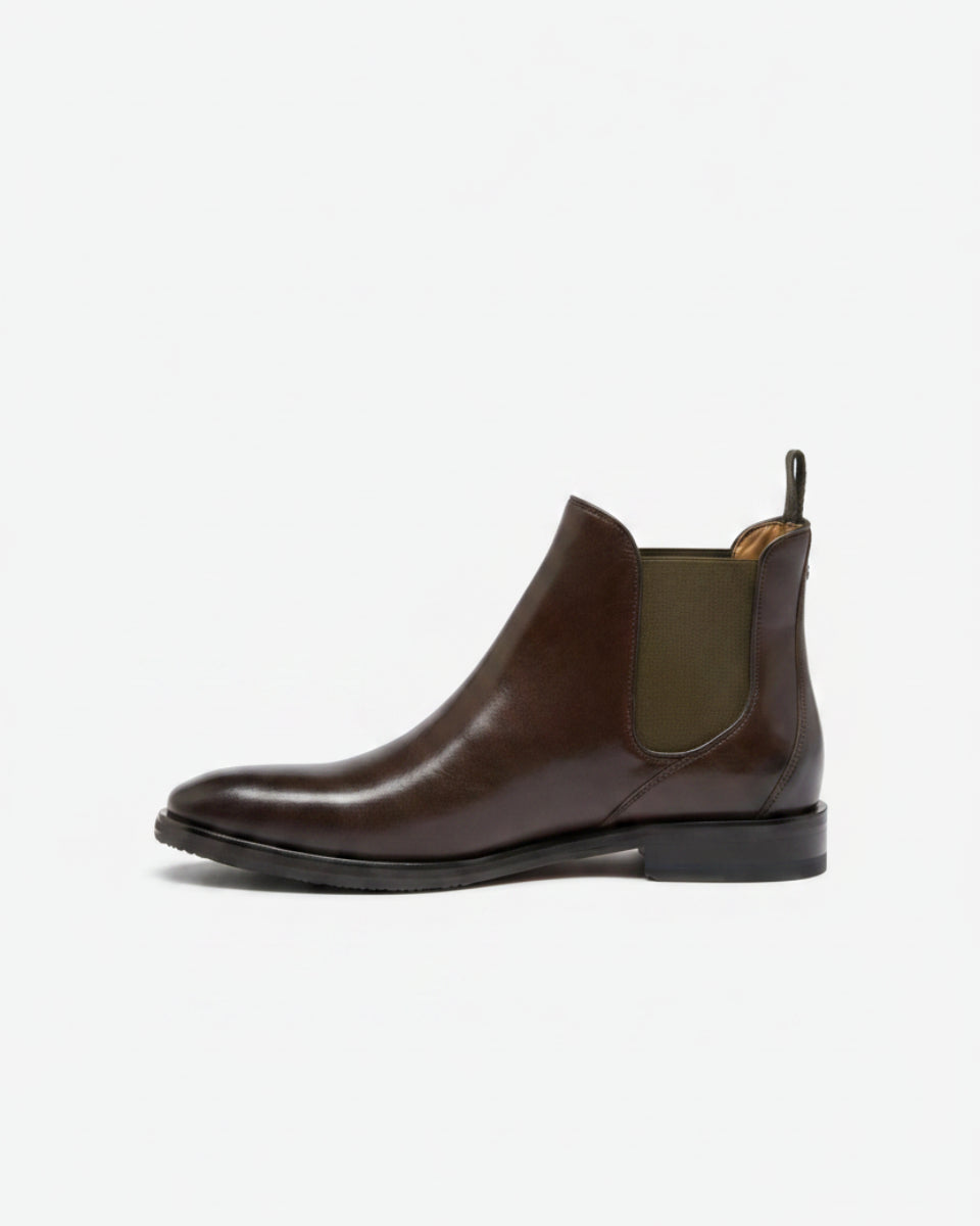 Oliver Sweeney Polished Leather Chelsea Boots – Brown