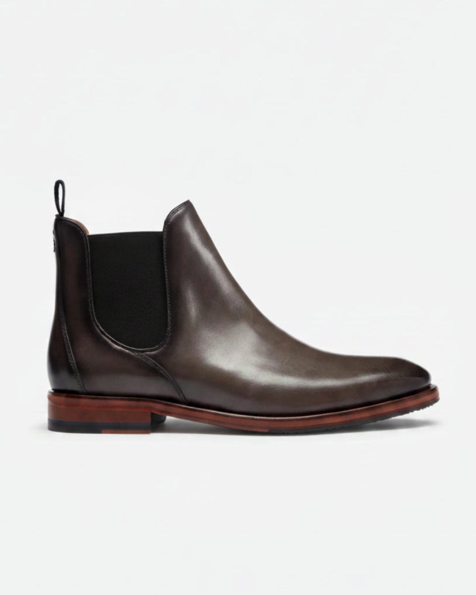 Oliver Sweeney Antiqued Leather Chelsea Boots – Dark Grey