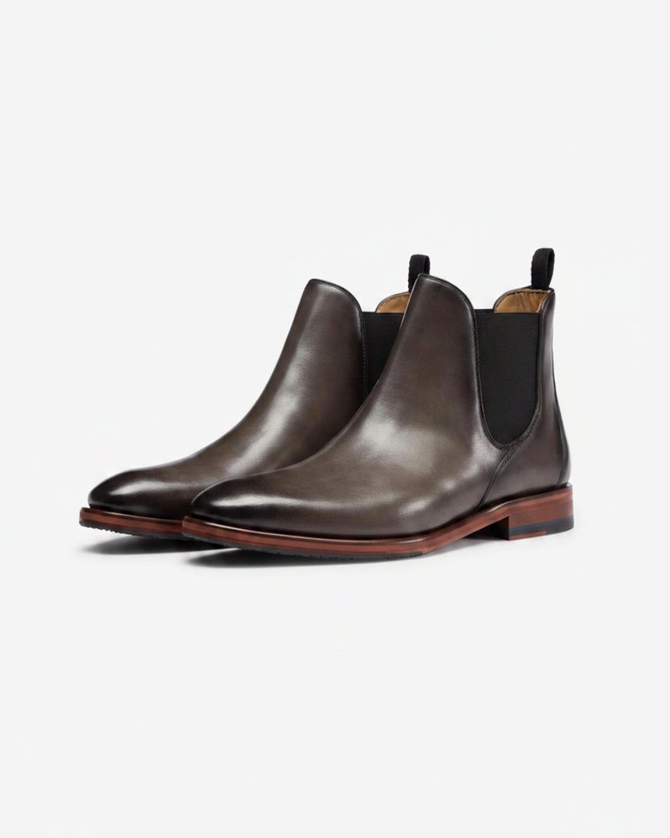 Oliver Sweeney Antiqued Leather Chelsea Boots – Dark Grey