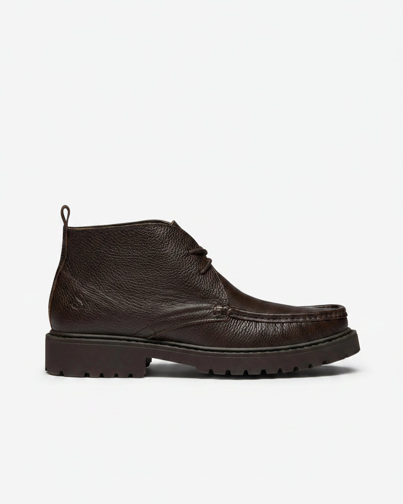 Oliver Sweeney Briones Dark Brown Grained Leather Chukka Boots