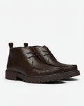 Oliver Sweeney Briones Dark Brown Grained Leather Chukka Boots - LuxxeCoast