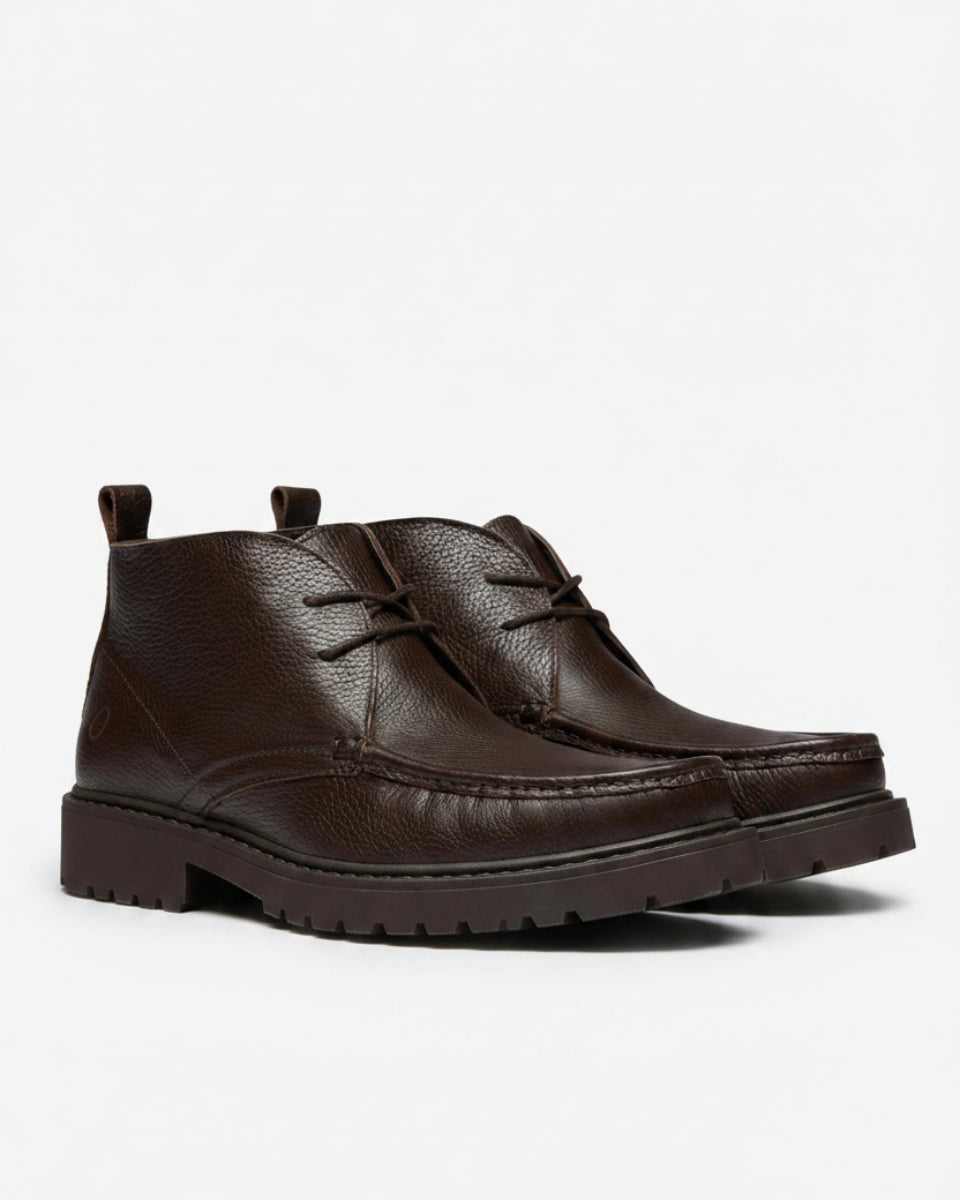Oliver Sweeney Briones Dark Brown Grained Leather Chukka Boots