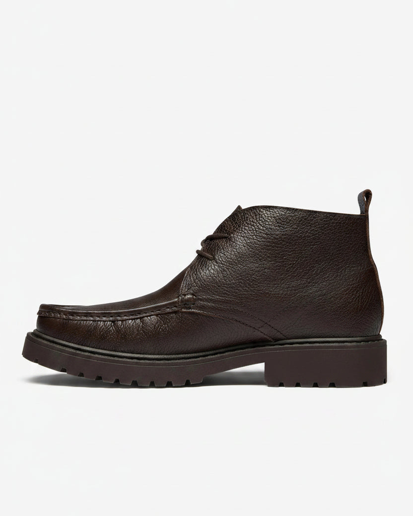 Oliver Sweeney Briones Dark Brown Grained Leather Chukka Boots