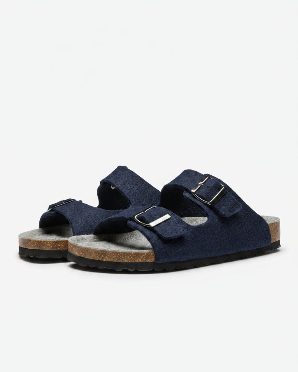 Oliver Sweeney Wool Felt Slippers – Navy