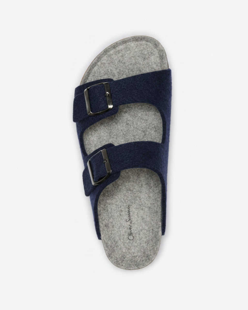 Oliver Sweeney Wool Felt Slippers – Navy