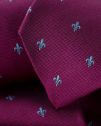 Charles Tyrwhitt Silk Fleur de Lys Tie - Blackberry Purple