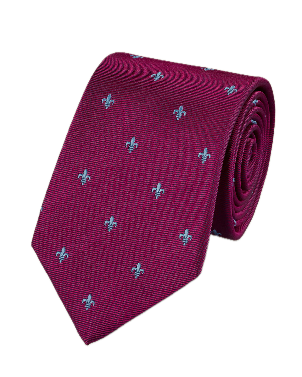 Charles Tyrwhitt Silk Fleur de Lys Tie - Blackberry Purple