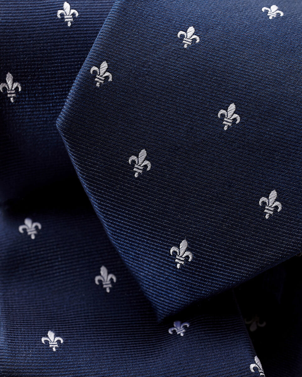 Charles Tyrwhitt Silk Fleur de Lys Tie - French Blue