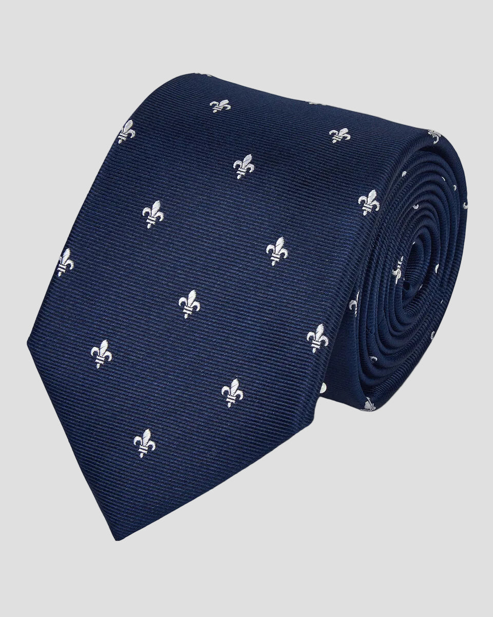 Charles Tyrwhitt Silk Fleur de Lys Tie - French Blue