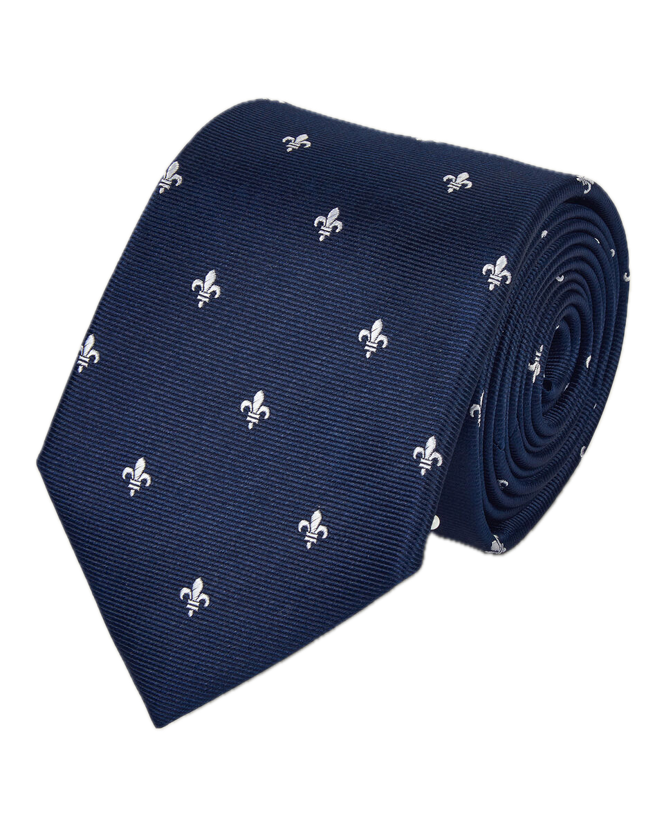 Charles Tyrwhitt Silk Fleur de Lys Tie - French Blue