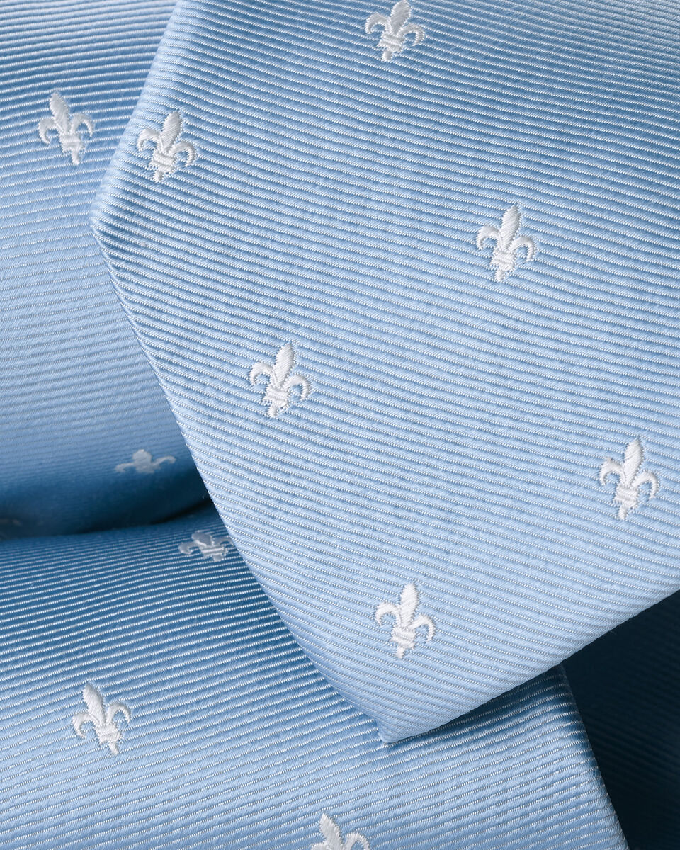 Charles Tyrwhitt Silk Fleur de Lys Tie - Sky Blue