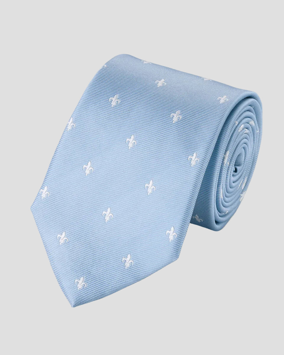 Charles Tyrwhitt Silk Fleur de Lys Tie - Sky Blue