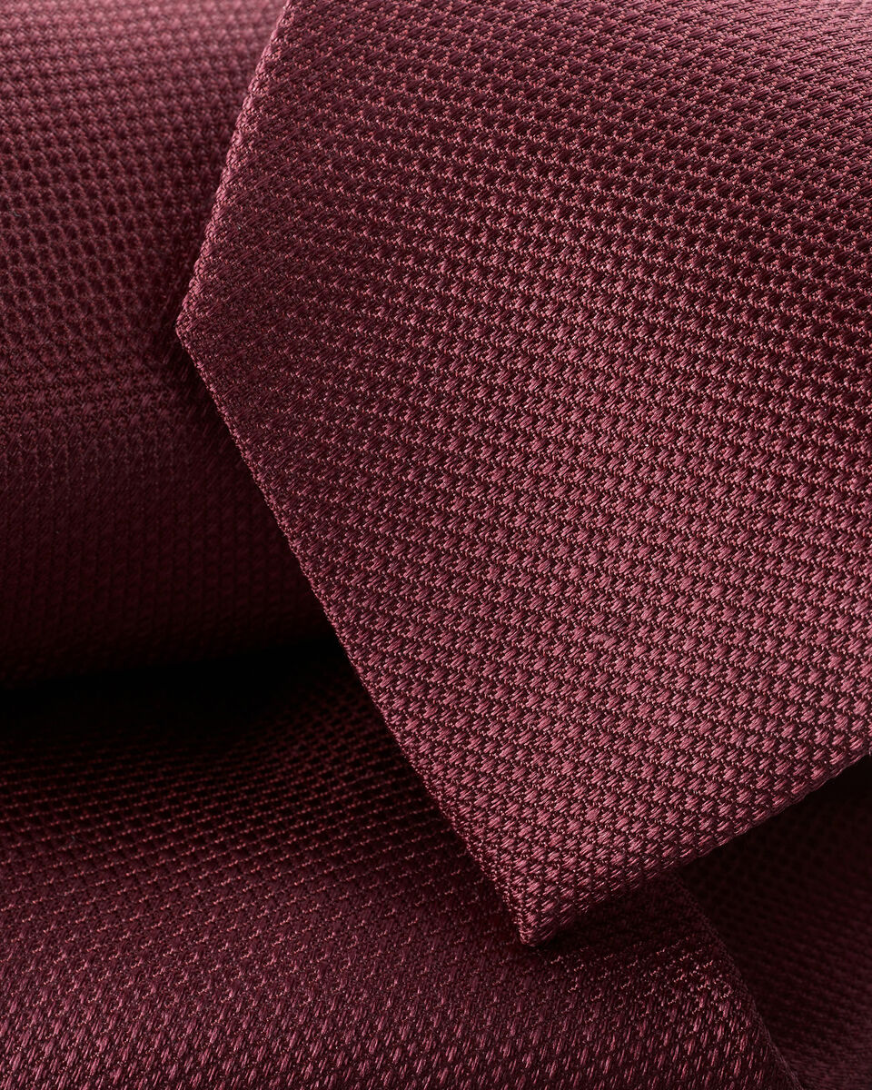 Charles Tyrwhitt Silk Textured Tie - Burgundy
