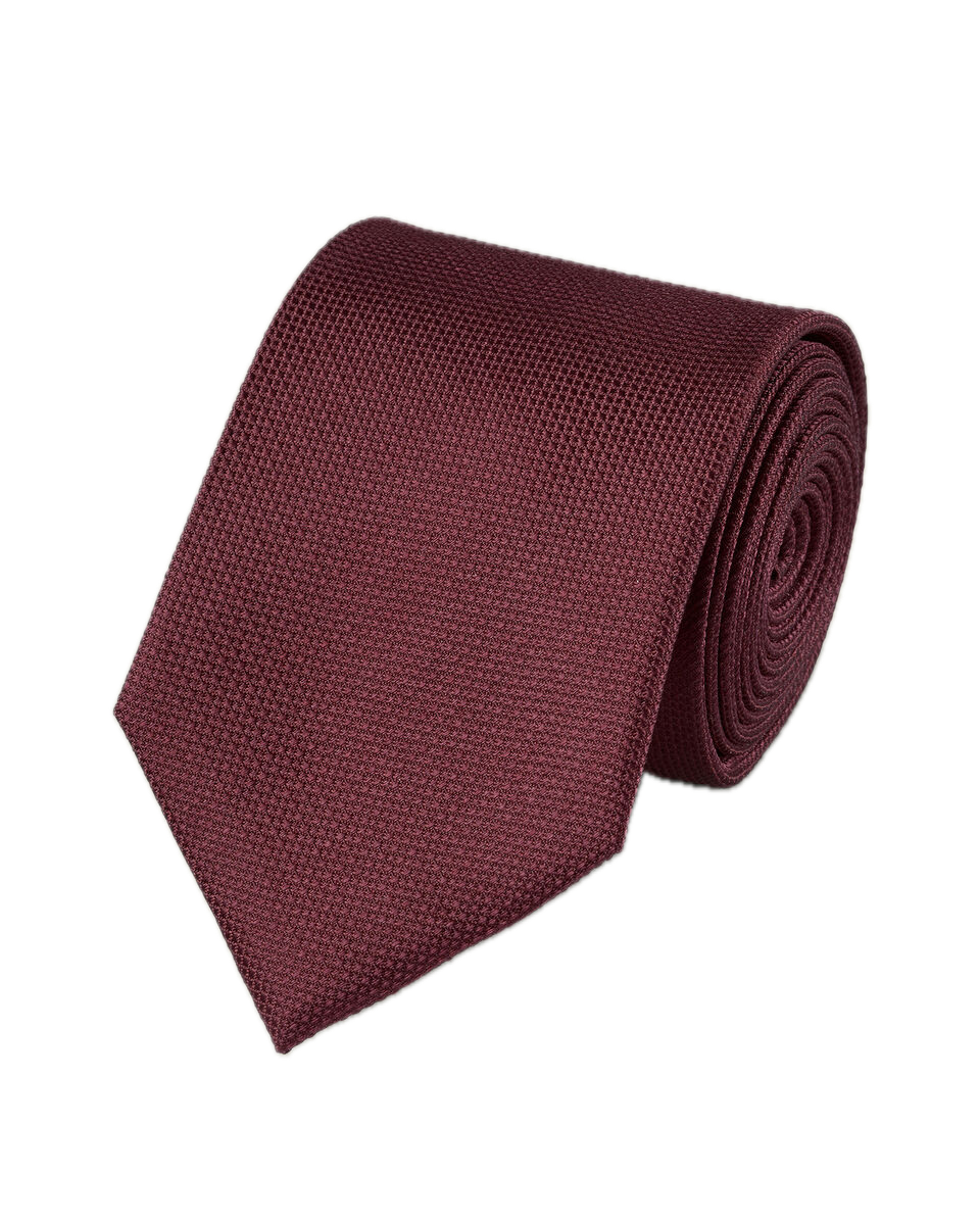 Charles Tyrwhitt Silk Textured Tie - Burgundy