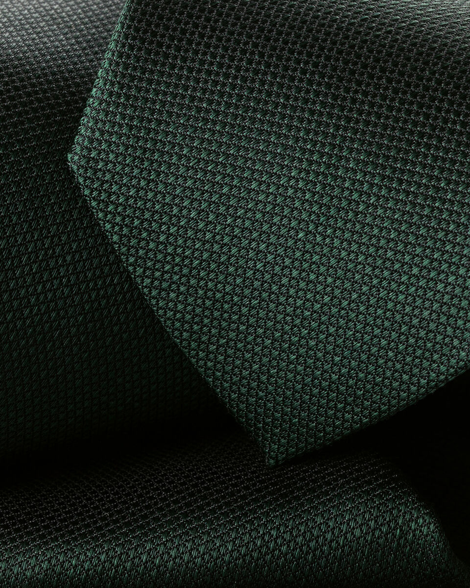 Charles Tyrwhitt Silk Textured Tie - Dark Green
