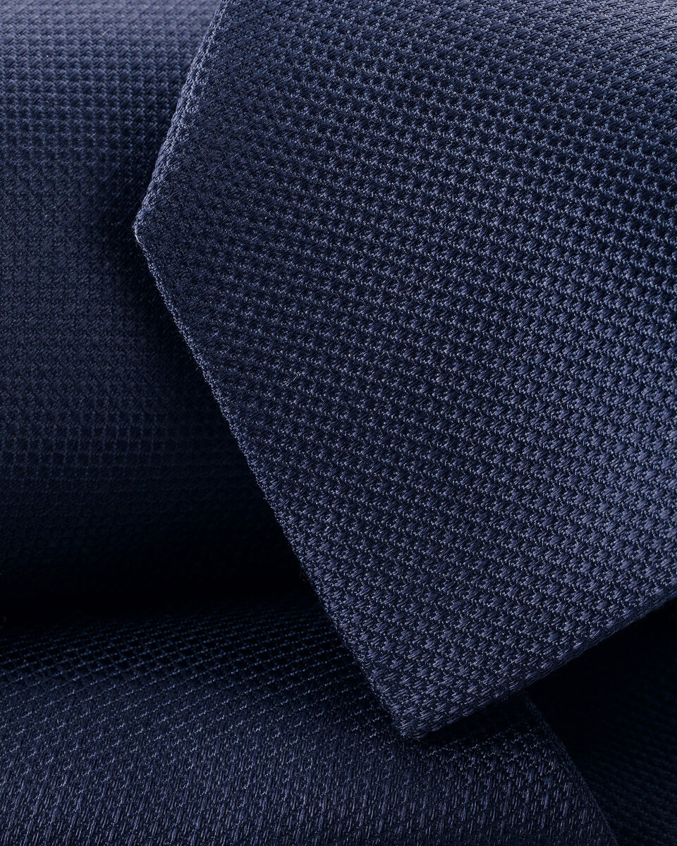 Charles Tyrwhitt Silk Textured Tie - Navy Blue