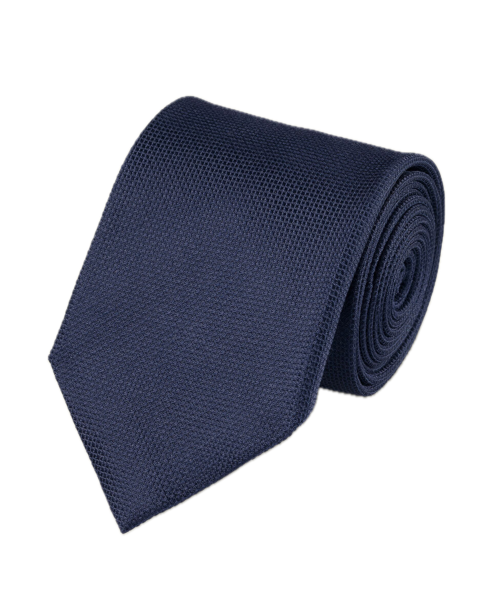 Charles Tyrwhitt Silk Textured Tie - Navy Blue