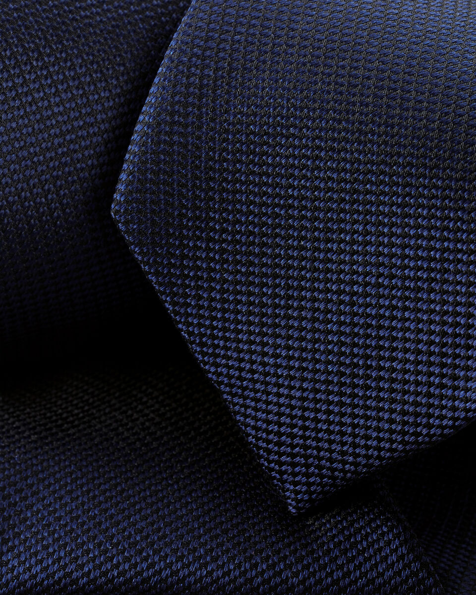 Charles Tyrwhitt Silk Textured Slim Tie - French Blue