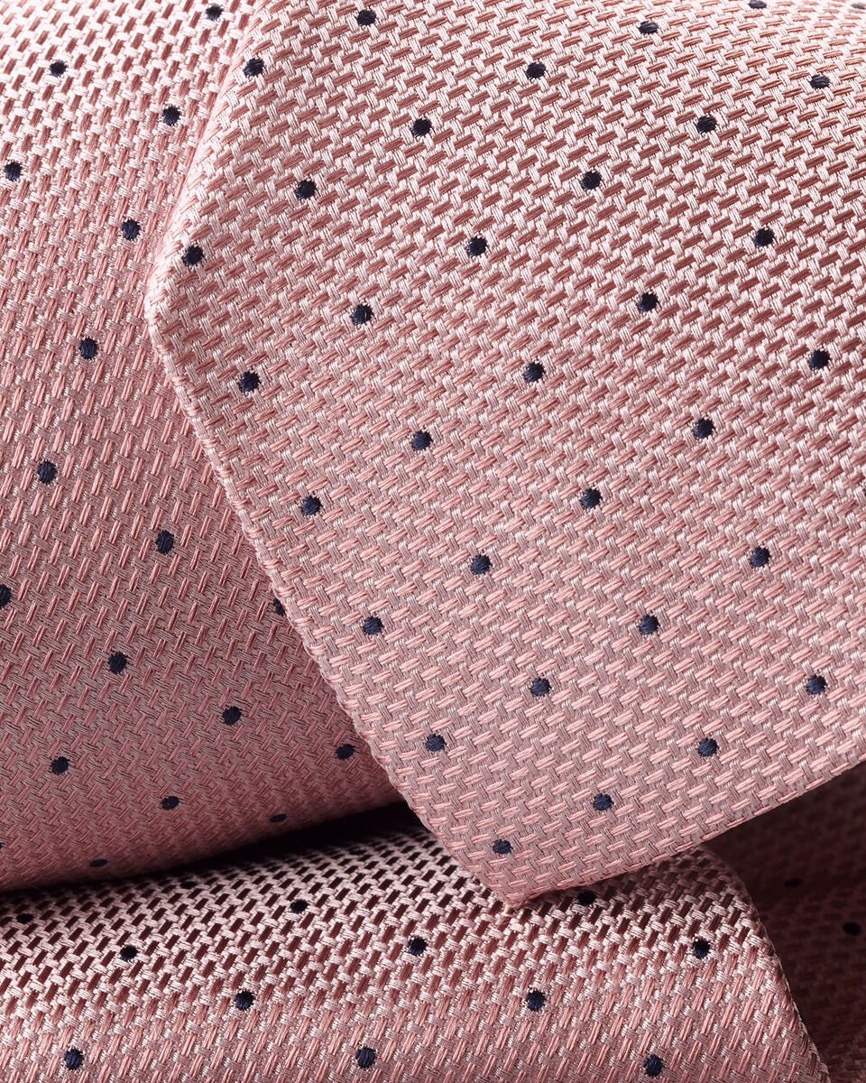 Charles Tyrwhitt Silk Spot Tie - Pink & Navy