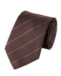 Charles Tyrwhitt Silk Stripe Tie - Brown