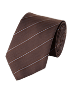 Charles Tyrwhitt Silk Stripe Tie - Brown
