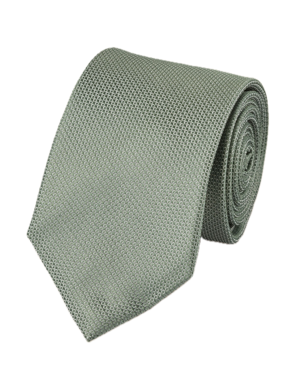 Charles Tyrwhitt Silk Textured Tie - Sage Green