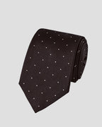 Charles Tyrwhitt Silk Spot Tie - Chocolate Brown