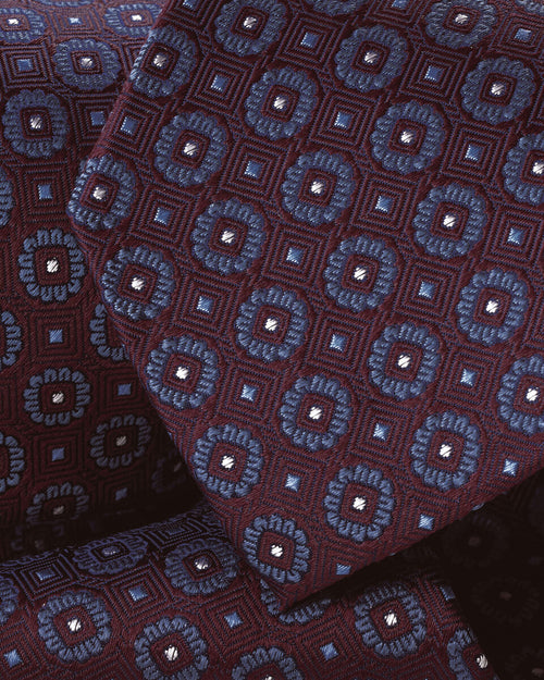 Charles Tyrwhitt Silk Medallion Tie - Burgundy
