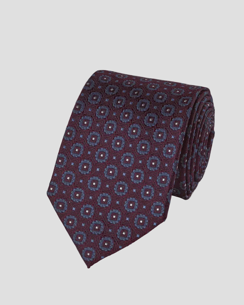 Charles Tyrwhitt Silk Medallion Tie - Burgundy