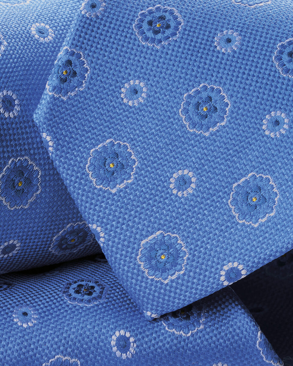 Charles Tyrwhitt Silk Medallion Tie - Cornflower Blue