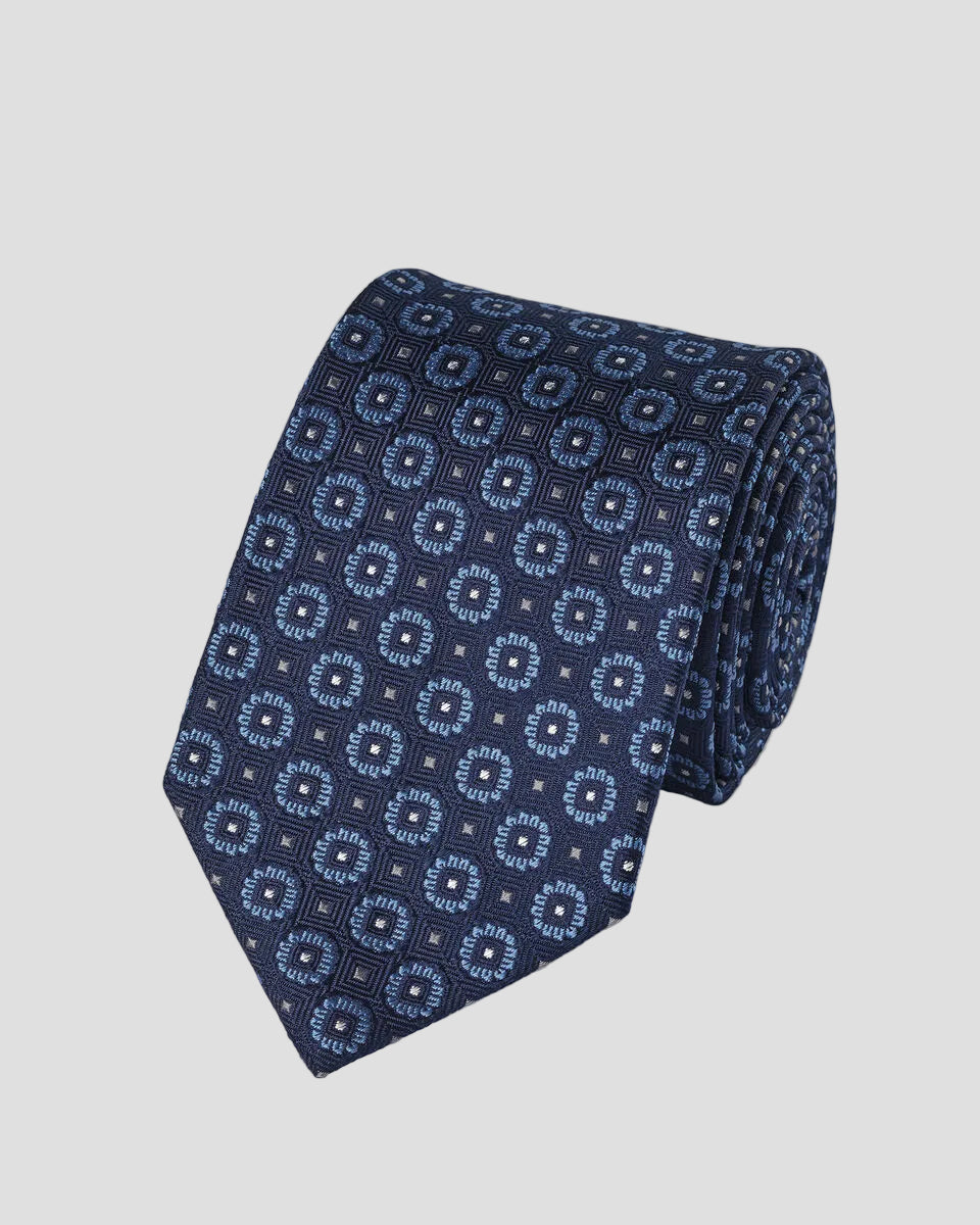 Charles Tyrwhitt Silk Medallion Tie - French Blue