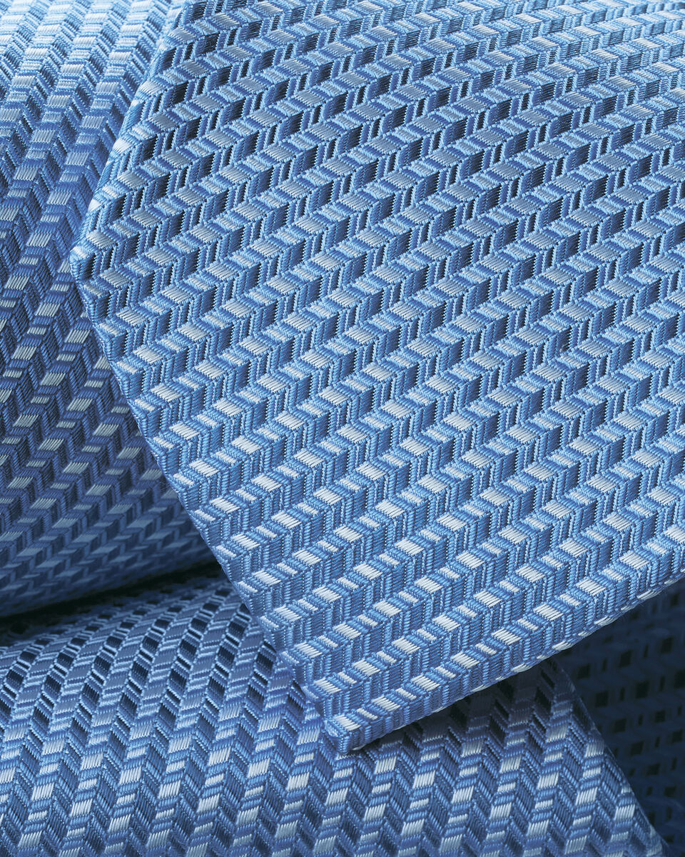 Charles Tyrwhitt Silk Patterned Tie - Light Blue
