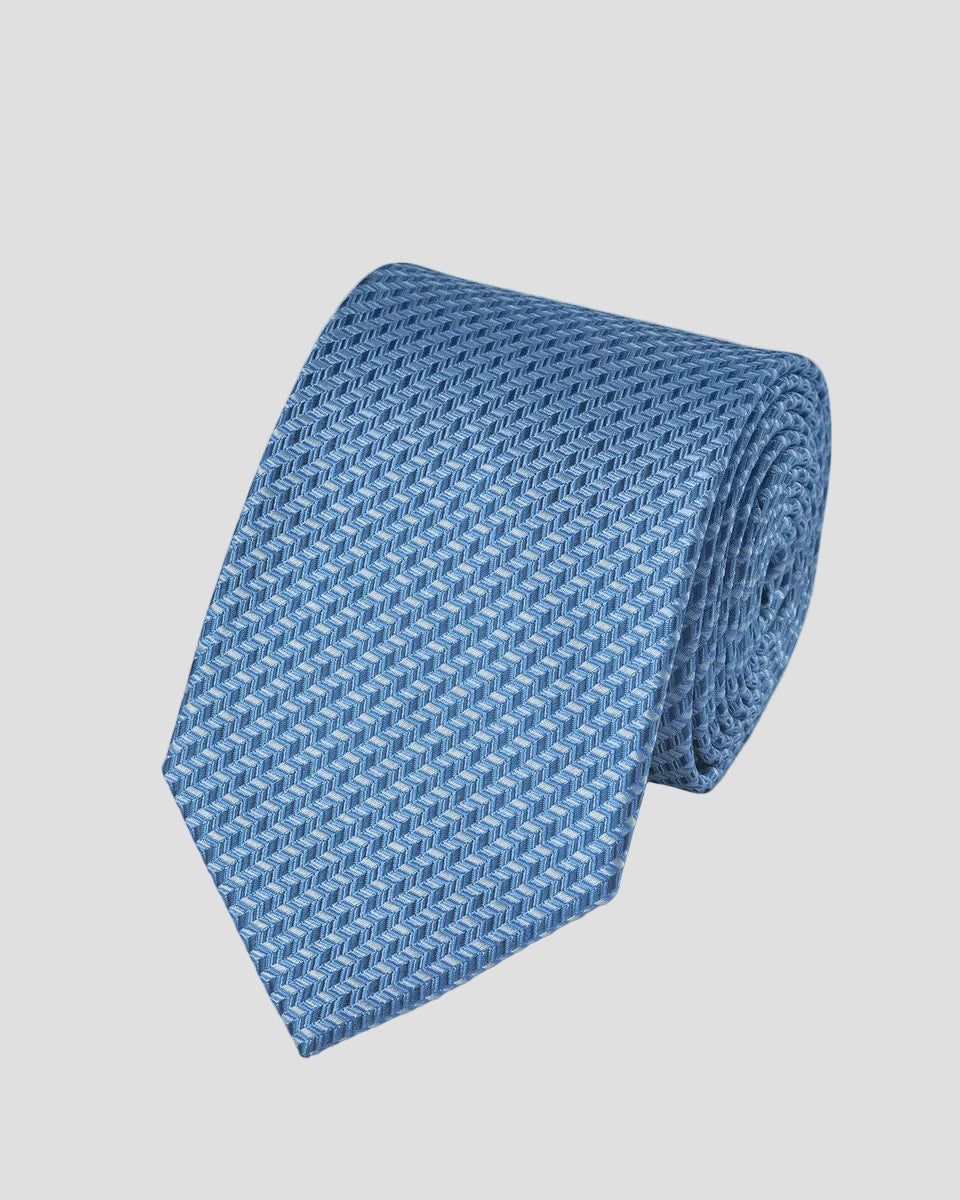 Charles Tyrwhitt Silk Patterned Tie - Light Blue
