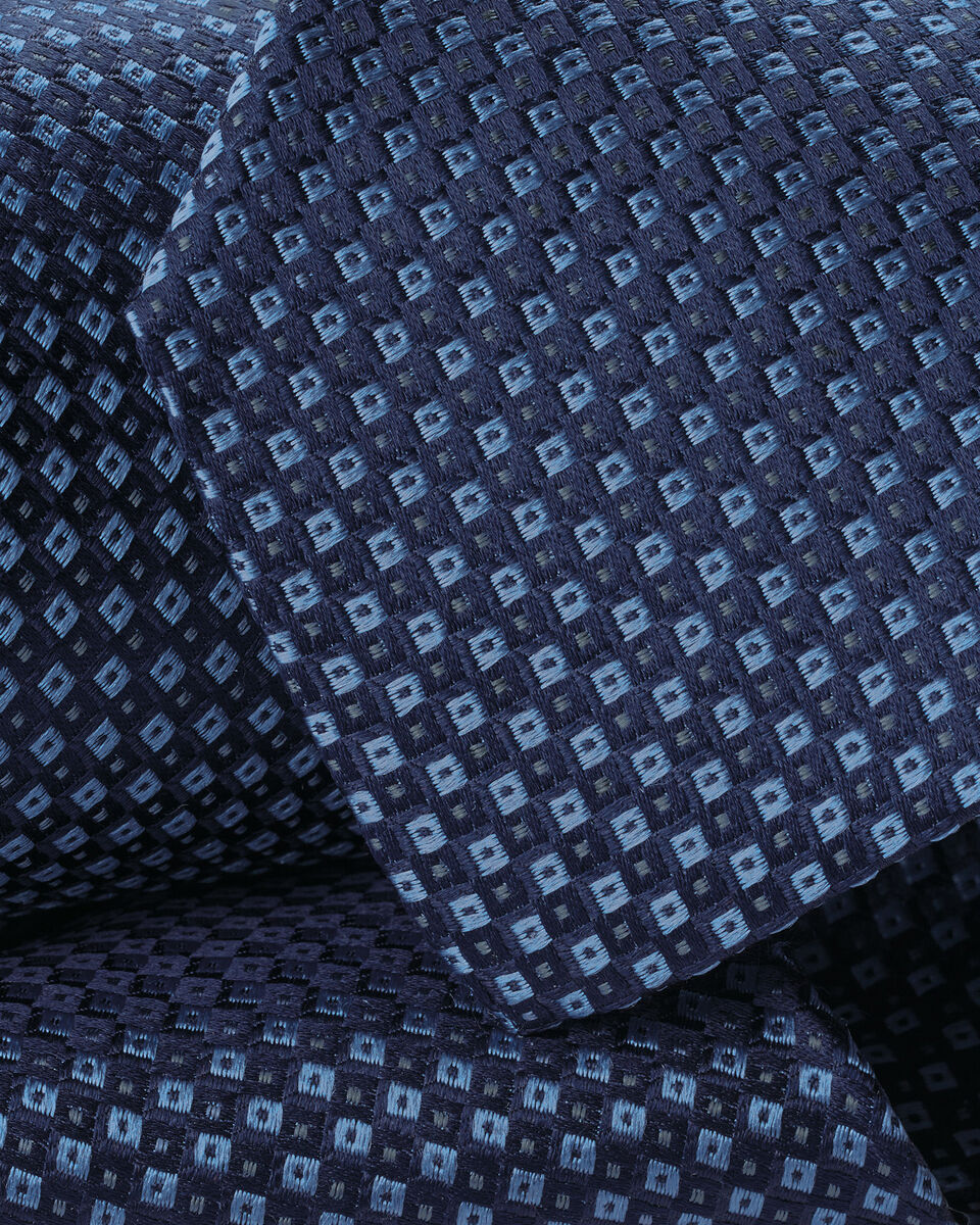 Charles Tyrwhitt Silk Patterned Tie - Navy