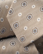 Charles Tyrwhitt Silk Medallion Print Tie - Stone