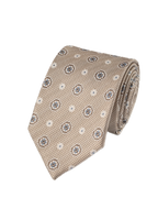 Charles Tyrwhitt Silk Medallion Print Tie - Stone