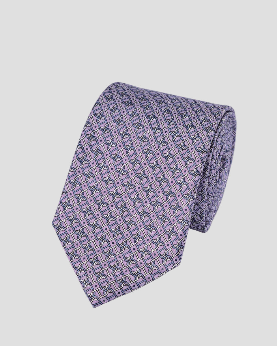 Charles Tyrwhitt Silk Print Tie - Lilac Purple