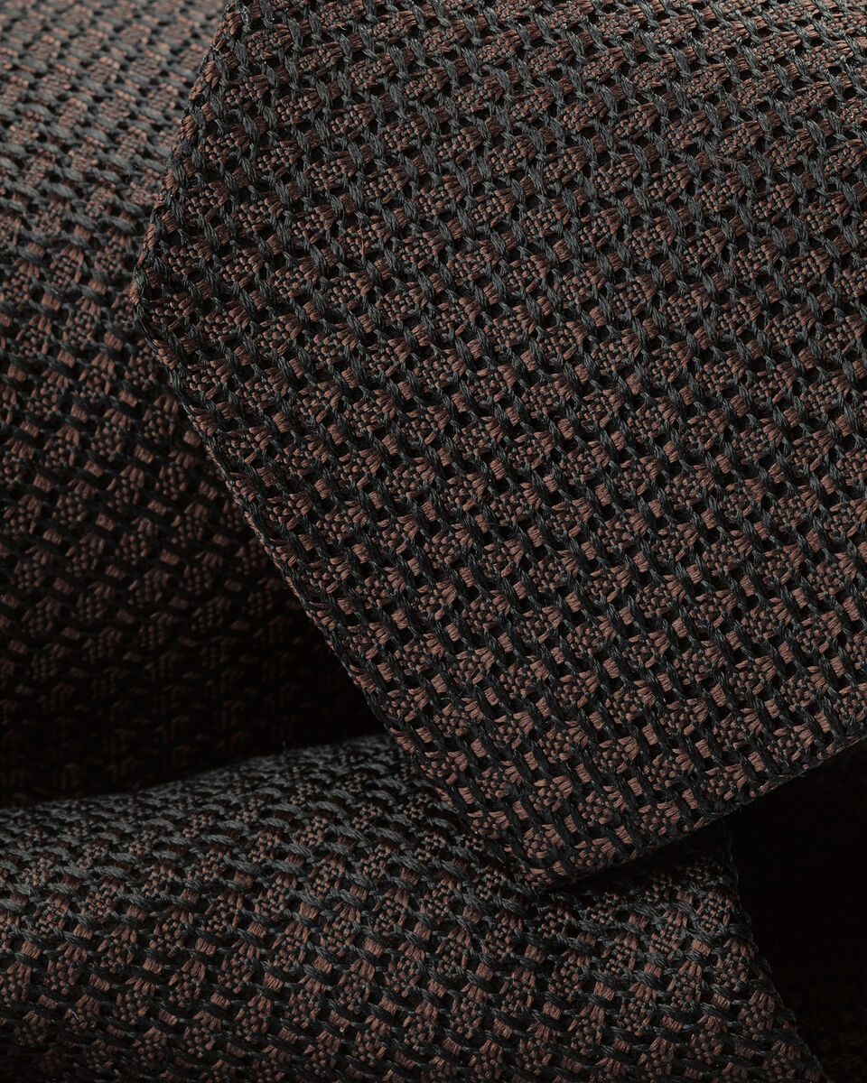 Charles Tyrwhitt Italian Silk Grenadine Tie - Chocolate Brown