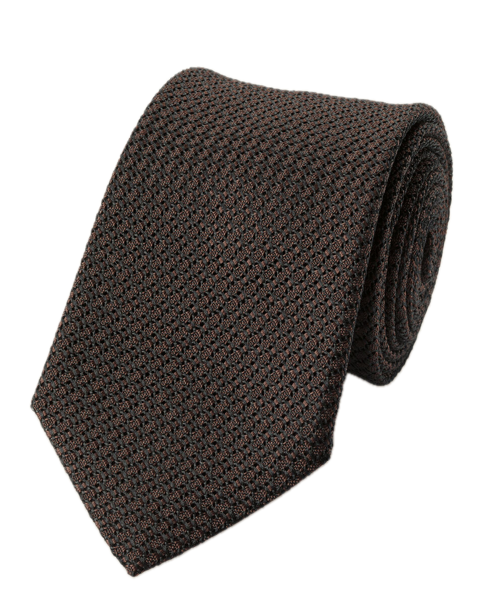 Charles Tyrwhitt Italian Silk Grenadine Tie - Chocolate Brown