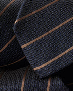 Charles Tyrwhitt Silk Grenadine Stripe Tie - Navy & Camel