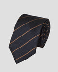 Charles Tyrwhitt Silk Grenadine Stripe Tie - Navy & Camel