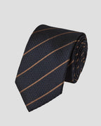 Charles Tyrwhitt Silk Grenadine Stripe Tie - Navy & Camel