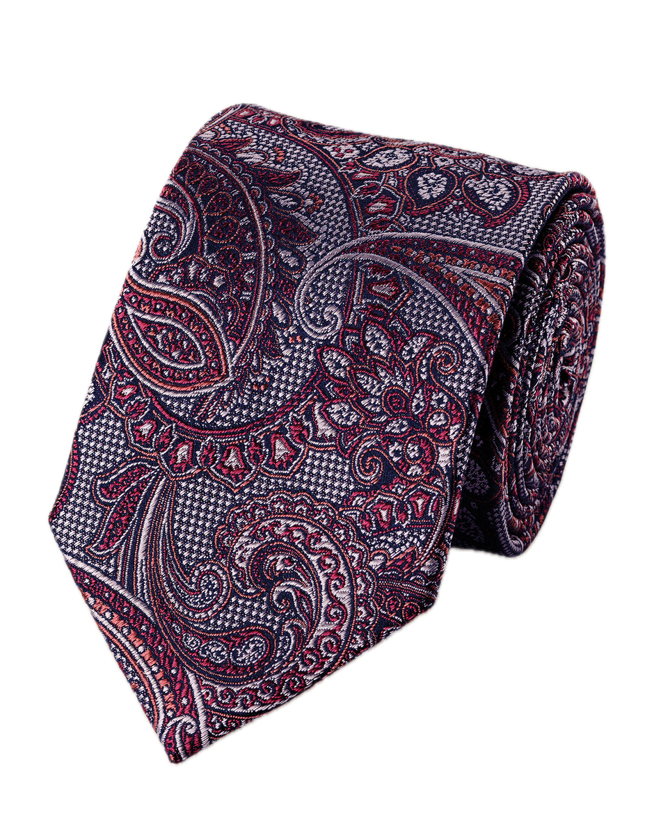 Charles Tyrwhitt Silk Paisley Tie - Dark Pink