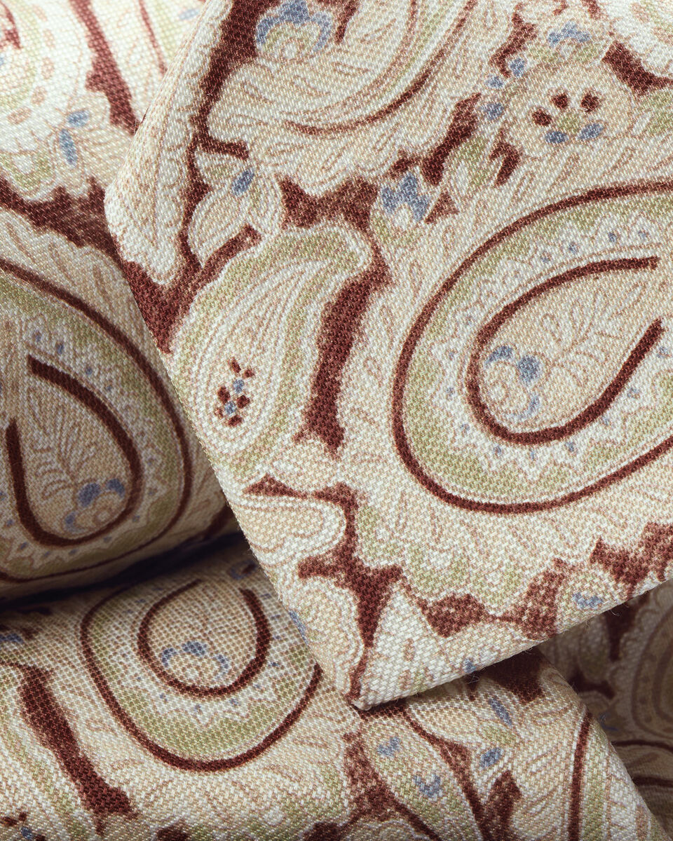 Charles Tyrwhitt Linen Silk Paisley Tie - Stone & Brown