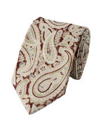 Charles Tyrwhitt Linen Silk Paisley Tie - Stone & Brown