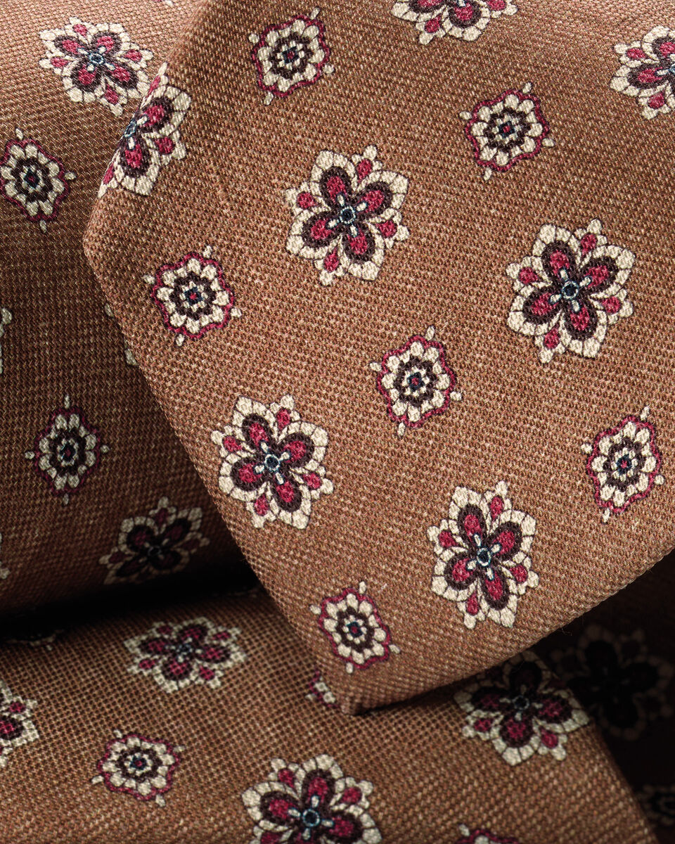 Charles Tyrwhitt Linen Silk Tie - Camel