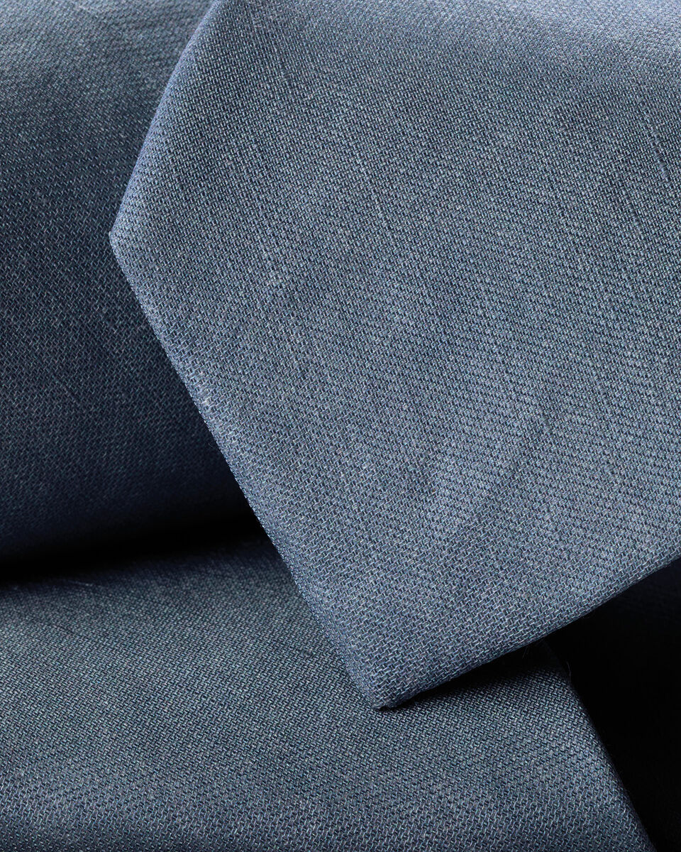 Charles Tyrwhitt Linen Silk Tie - Steel Blue