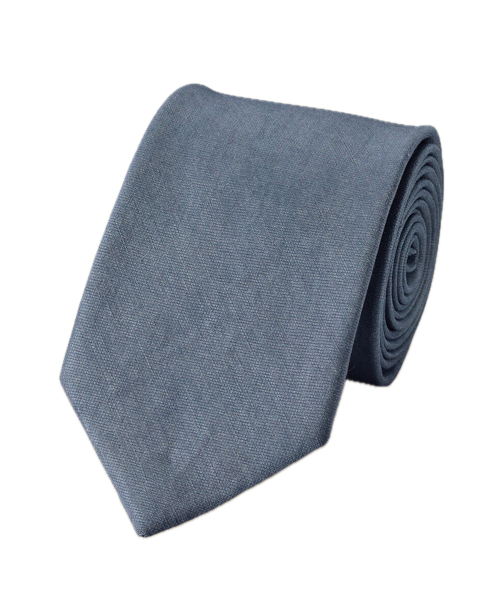 Charles Tyrwhitt Linen Silk Tie - Steel Blue
