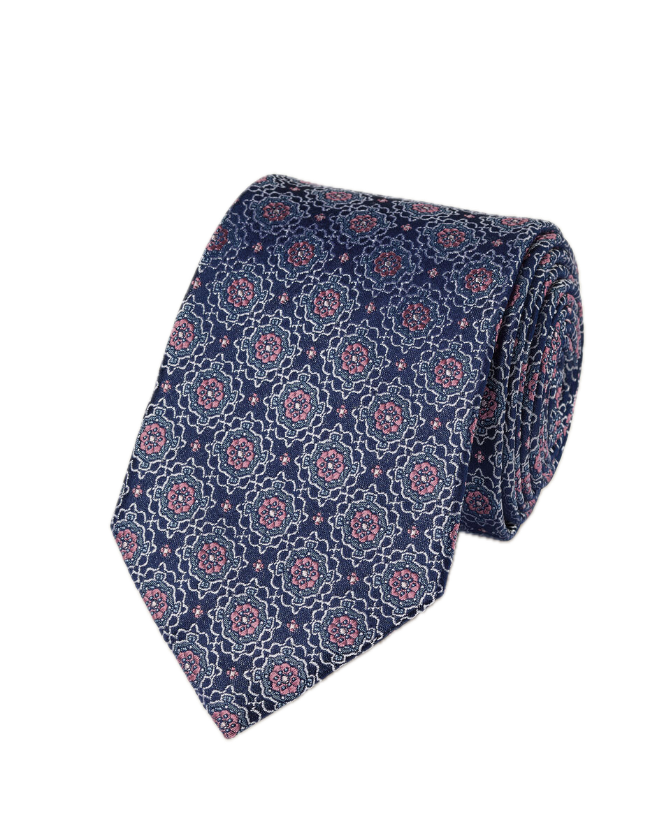 Charles Tyrwhitt Floral Silk Tie - Royal Blue & Pink